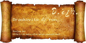 Draskovits Áron névjegykártya