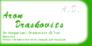 aron draskovits business card